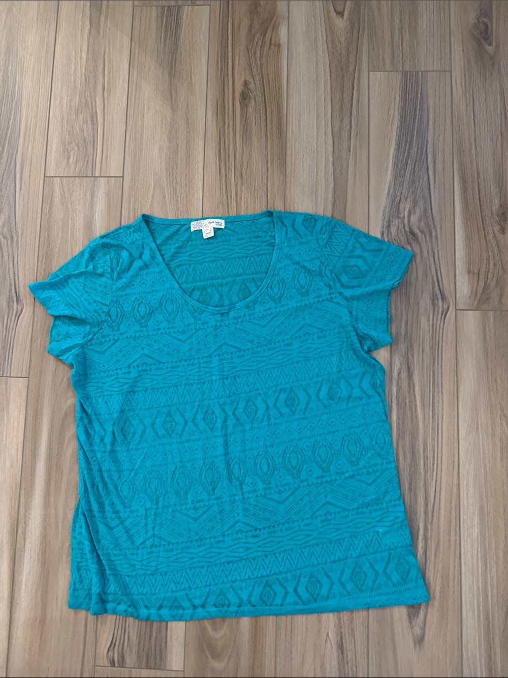 Derek Heart Teal Short-Sleeve Scoop Neck Top